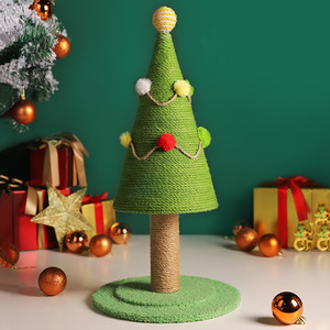 Christmas Tree <strong>Cat</strong> <strong>Climbing</strong> <strong>Frame</strong> with Natural Sisal <strong>Cat</strong> Scratching Post, Simulated Grass Lawn <strong>Cat</strong> Scratching Board - Product Image 1