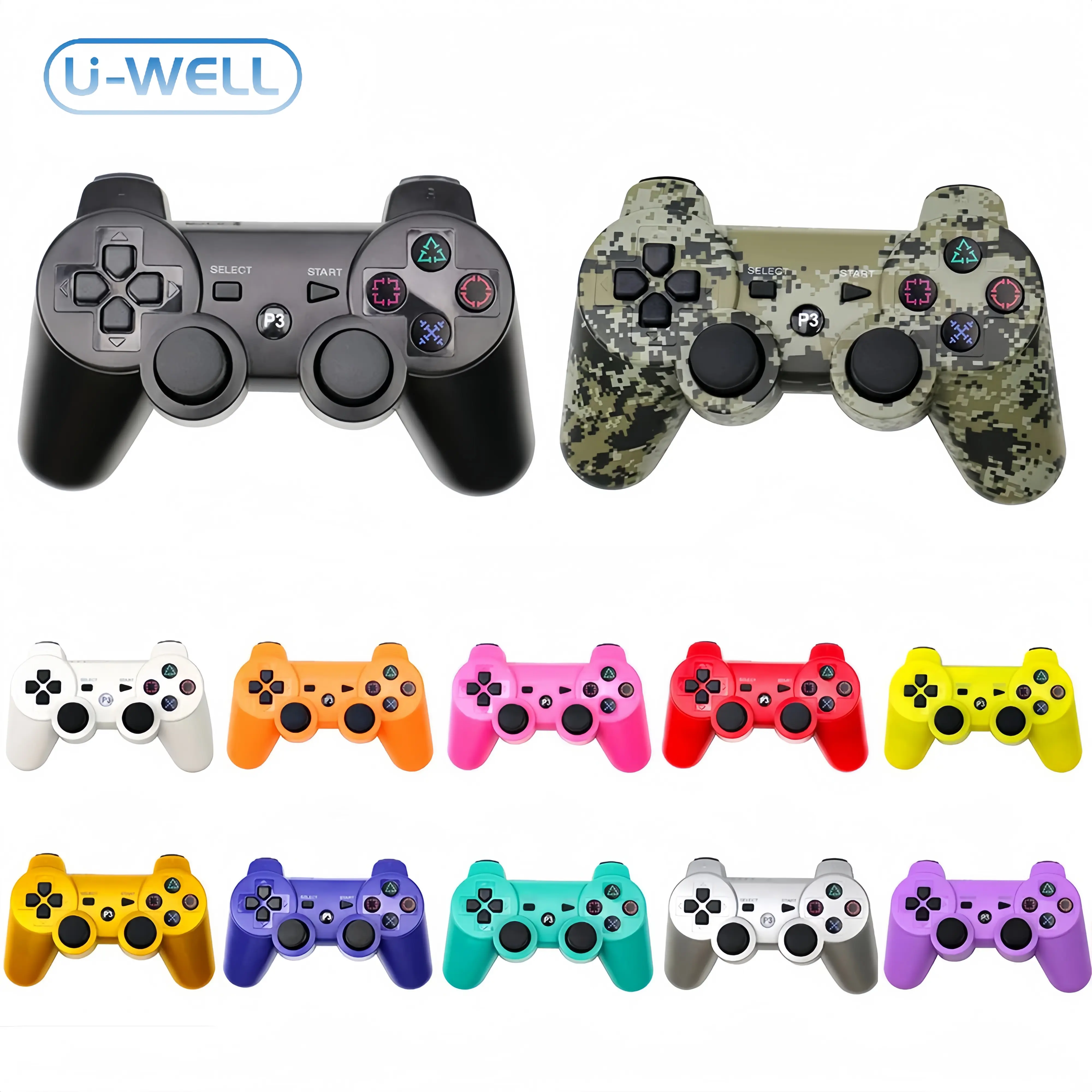 Gamepad nirkabel untuk PS 3 konsol Game, kontroler joystick getaran ganda Joypad untuk PS3 BT pengontrol Game