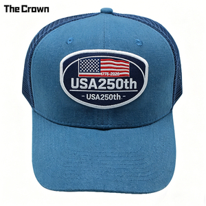 Casquette Trucker 6 Panneaux avec Patch Tissé Logo Personnalisé, Dos en Maille, Vente en Gros, Souvenir Anniversaire USA, Fabricant - Product Image 3