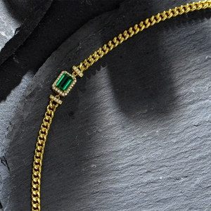 Collier ajustable en argent pur avec pendentif <span class=keywords><strong>émeraude</strong></span> rectangulaire 5*7 de 1 carat, modèle 2026, de la fabrique de bijoux MUSHAN - Product Image 3