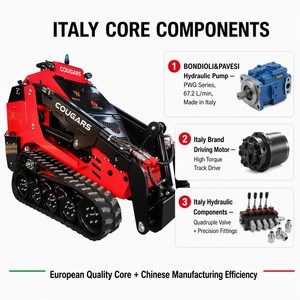 Mini-chargeuse sur chenilles diesel COUGARS CG827 25HP Kubota D1105 CE EPA avec débroussailleuse pour l'élimination des arbustes et des <span class=keywords><strong>ronces</strong></span> - Product Image 2