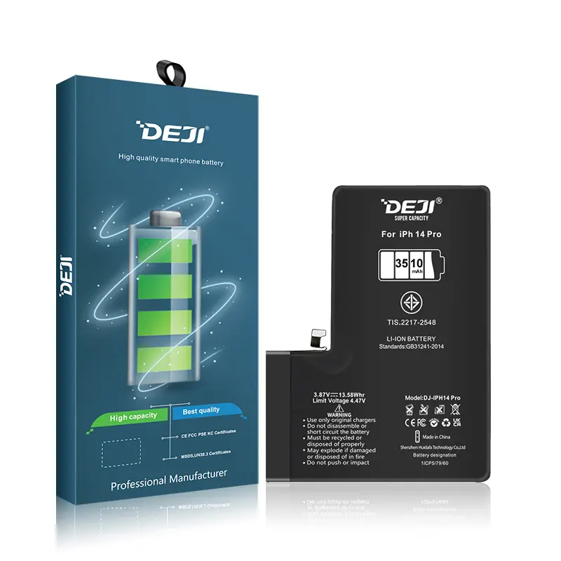 DEJI IEC62133 ISO9001 adesivo neutro batteria ad alta capacità agli ioni di litio per iphone 14 PRO