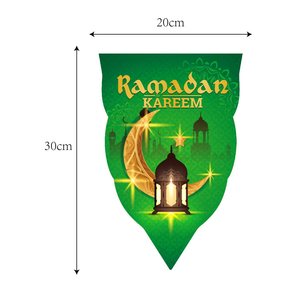 Großhandel Eid Mubarak Banner Islamische muslimische Partei Dekoration Ramadan Papier Dreieck Flaggen - Product Image 2