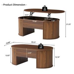 Best Seller Modern Durable <strong>Oval</strong> <strong>Storage</strong> and Open Lift Top <strong>Coffee</strong> <strong>Table</strong> for Living Room Home Furniture - Product Image 2