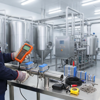 DLTEREN High Precision DN25-DN100 Clamp-On Handheld Portable Gas Flowmeter RS232 Variable Area OEM DTI-200H Metal 1 Year