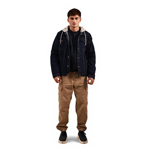 ELYSIAN INDUSTRIES Men's <b>Gothic</b> Solid Denim 100% Cotton Windproof Tracksuit Hooded Full Sleeve Zipper Regular Fit Streetwear - Product Image 3