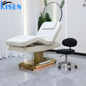 Kisen Top Grade Premium PU Leather Electric Beauty <b>Bed</b> With Adjustable <b>Backrest</b> Armrests Salon Tattoo Chair Massage Table - Product Image 1