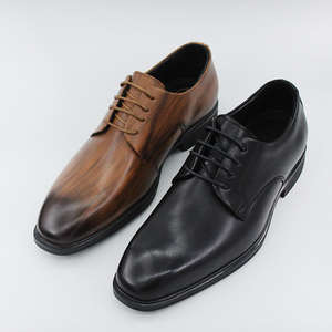 Designer formal dress <b>shoes</b> - Italian men's high-end leather dress <b>shoes</b> with embossed calfskin texture - Product Image 2