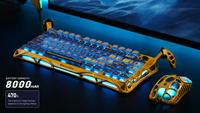 Teclado Mecánico Inalámbrico para Juegos GravaStar Mercury K1 Pro, Tres Modos, 2.4Ghz, Diseño de 79 Teclas, RGB, Marco de Aluminio Negro Mate