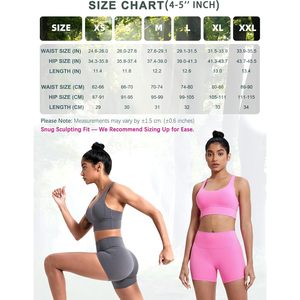 Shorts de sport pour femmes, taille haute, style cycliste, en Spandex, sans couture avant, pour yoga, gym, course et exercice, doux, lot de 2 - Product Image 6