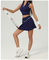 Ensembles de tenues de tennis personnalisées, jupes de golf douces pour la peau, soutiens-gorge de sport à col revers, ensembles décontractés de badminton et de yoga pour femmes