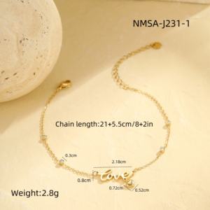 Nouveau amour à la mode chère maman bijoux de mode 18k plaqué or en acier inoxydable cheville pour femmes bracelets de cheville accessoires - Product Image 5