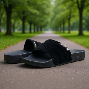 Adidas Adilette Women's <b>Fitness</b> <b>Walking</b> <b>Shoes</b> Black GZ6146 EVA Outsole Summer Slide Sandals - Product Image 2