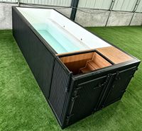 Piscine extérieure professionnelle sur mesure en conteneur maritime de 20 pieds ou 40 pieds, en bois et fibre de verre, pour spa portable