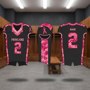 Uniformes de football américain pour la sensibilisation au cancer du sein - Respirants, grandes tailles, imprimés par sublimation, anti-UV, séchage rapide pour adultes - Product Image 2