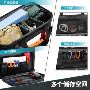 Organizador de Equipos para Asiento Delantero de Coche, Resistente al Agua, Estilo Táctico, con Portavasos, Sistema Molle - Product Image 3