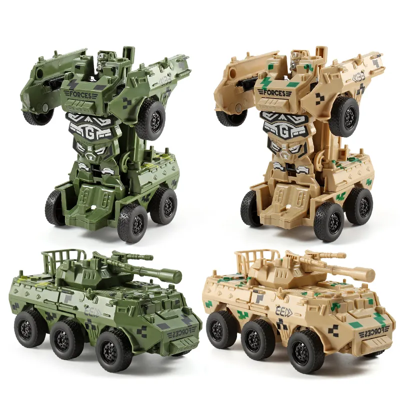 Kualitas Tinggi Robot Deformasi Model Mobil Mainan Gesekan Mainan Kendaraan Militer