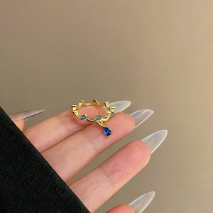 Collier ouvert en forme de <span class=keywords><strong>goutte</strong></span> d'eau géométrique avec pierre œil de chat bleue, accessoires de bijoux <span class=keywords><strong>pour</strong></span> femmes - Product Image 6