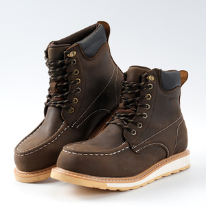 Scarpe di sicurezza marrone scuro Goodyear pazzo stivali da lavoro in pelle di cavallo, Chaussure De Securite scarpe da lavoro in acciaio punta Calzado De Seguridad - Product Image 6