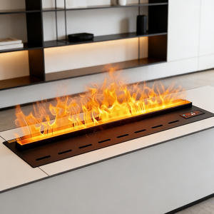 Caminetto Elettrico Moderno Intelligente con Fiamma LED, Controllo Remoto tramite App, Caminetto a Vapore Acqueo da Incasso <span class=keywords><strong>per</strong></span> Casa - Product Image 1