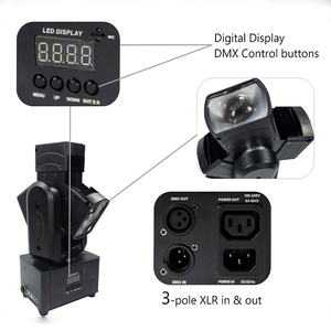 3x10W LED Mini Lyres à Tête Mobile Professionnelles avec Stroboscope, Éclairage de Scène DMX pour Mariages, Fêtes, DJ, Discothèques et Effets Rotatifs - Product Image 3