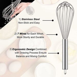 ที่ตีไข่แบบมืออาชีพ สแตนเลส แบบลูกโป่ง สำหรับครัว ขายส่งตามสั่ง - Product Image 3