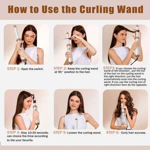 Cepillo secador de pelo profesional 6 en 1 Juego de cepillos de aire caliente para secado rápido Rizado Secado Alisado Peinado Estilizador de cabello - Product Image 4