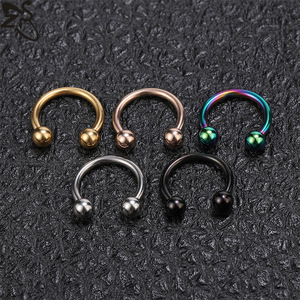 Barre de musculation circulaire en acier inoxydable avec billes filetées |   Bijoux hypoallergéniques pour piercing du nez, des lèvres et des oreilles |   Non-décolorant - Product Image 3
