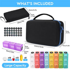 Estuche para pastillas de 30 días, organizador de medicamentos para medicamentos vitamínicos, estuche de transporte de viaje, botiquín de primeros auxilios, bolsa de viaje - Product Image 6