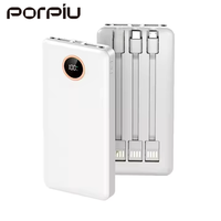 PORPIU prix d'usine Portable Power Bank 10000Mah double entrée USB type-c charge rapide pour iPhone personnalisé OEM