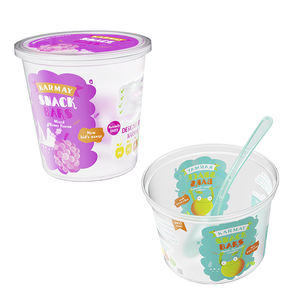 Bocal à bonbons de Noël transparent Barres à bonbons emballage en plastique 650g rond couleur personnalisée avec couvercle - Product Image 5