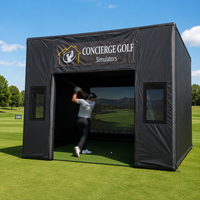 Tente de simulateur de golf gonflable en PVC commercial, tente de projection pour le golf gonflable