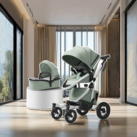 Nouvelle poussette bébé pliable légère sur mesure 3-en-1 en aluminium avec siège auto et trotteur à quatre roues