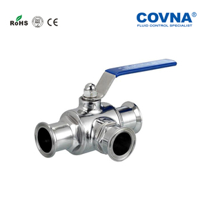 วาล์วบอลแบบหนีบ 3 ทาง COVNA รุ่น DN20 ขนาด 3/4 นิ้ว สำหรับงานด่วน ผลิตจากสแตนเลสเกรด 316 สำหรับอาหาร มาตรฐานสุขอนามัย พร้อมก้านโยก - Product Image 5