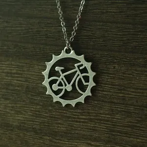 Collana con ciondolo a forma di bicicletta, bellissimo gioiello <span class=keywords><strong>unico</strong></span>, ricordo per amici ciclisti, testimonino dell'amicizia. - Product Image 3