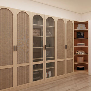 Venta al por mayor de muebles de dormitorio de pared de madera modernos en forma de L personalizados de diseño moderno armarios - Product Image 1