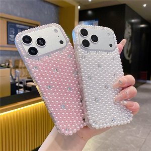 Coque de téléphone portable en cristal dégradé, perles et diamants pour iPhone 17 16 15 14 Pro Max, étui arrière scintillant, brillant, néon, luxe, étoiles, pour filles - Product Image 3