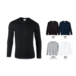 AI-MICH Preshrunk Mens Long Sleeve Ring Spun Cotton T Shirts