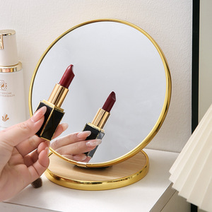 Specchio da Tavolo Rotondo Personalizzato per Trucco, Specchio Cosmetico Quotidiano Rotondo e Quadrato in Legno - Product Image 5