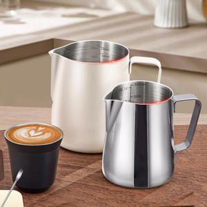 <span class=keywords><strong>Set</strong></span> Montalatte in Lega di Alluminio con Design Moderno e Scala Esterna, Tazza per Latte Art Manuale in Acciaio Inox 304 Personalizzabile per Alimenti - Product Image 6