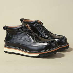 Chaussures rehaussantes rétro en cuir véritable pour hommes, nouveau design, marron, à lacets, bout rond, respirantes, pour la marche - Product Image 2