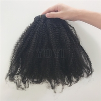 Extensions de cheveux brésiliens vierges bouclés afro crépus 100 % naturels, double trame, Remy, lots de cheveux noirs naturels
