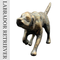 Statue vintage en fonte de Labrador Retriever, figurine de chien finition bronze antique pour la décoration de la maison et du bureau