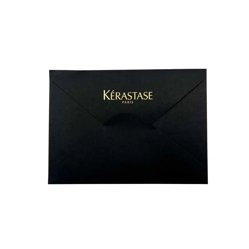 Printed hot stamping logo kraft paper black envelope letter paper European style invitation letter company greeting card cover