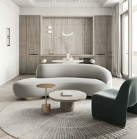 Canapé modulaire incurvé en tissu de style italien, design luxueux et léger, en éponge, pour petits appartements, salons de beauté, moderne