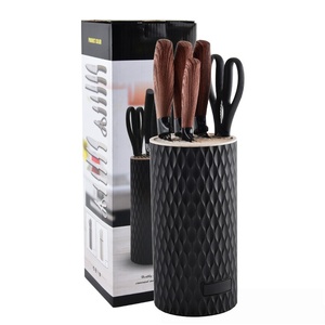 7Pcs Kitchen <b>Knife</b> <b>Set</b> with Universal <b>Knife</b> Block Multi Color Options Stainless Steel <b>Knives</b> <b>Set</b> with Scissors Factory Wholesale - Product Image 2