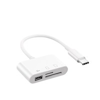 Lecteur de carte OTG 3-en-1 haute vitesse, lecteur de carte mémoire TF/SD, adaptateur externe portable USB-C pour téléphone portable, ordinateur portable, tablette