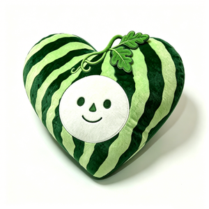 Coussin en peluche personnalisé en forme de cœur de pastèque, coussin en peluche en forme de cœur de pastèque entier, jouet en peluche en forme de cœur de pastèque avec visage souriant - Product Image 5