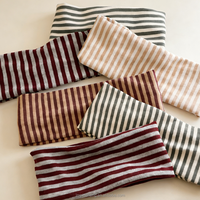 Bandeau de sport/yoga/spa antidérapant réutilisable en tricot à rayures horizontales pour unisexe, idéal pour le lavage du visage et le maquillage, option logo personnalisé