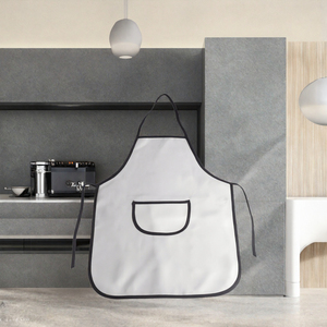 <b>White</b> Polyester Sublimation <b>Apron</b> Blank Adult Bib with Rim Pocket for Custom Printing Cooking Cleaning - Product Image 3